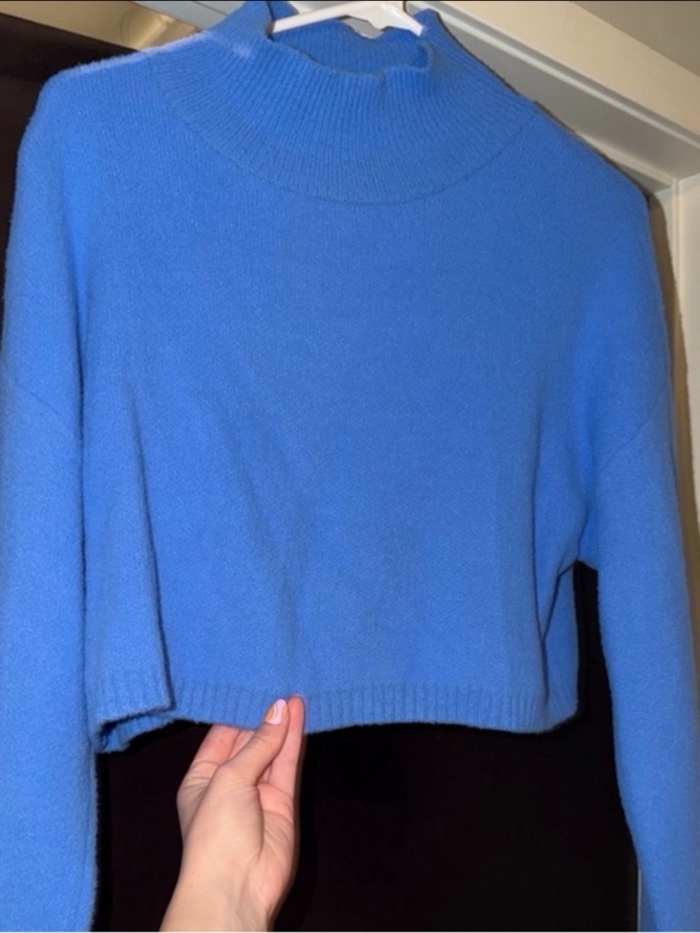 Blue Mock-Neck Sweater - Zara